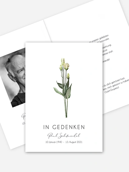 Trauerkarte Weiße Rosen