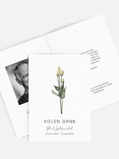 Trauerdanksagung Weiße Rosen