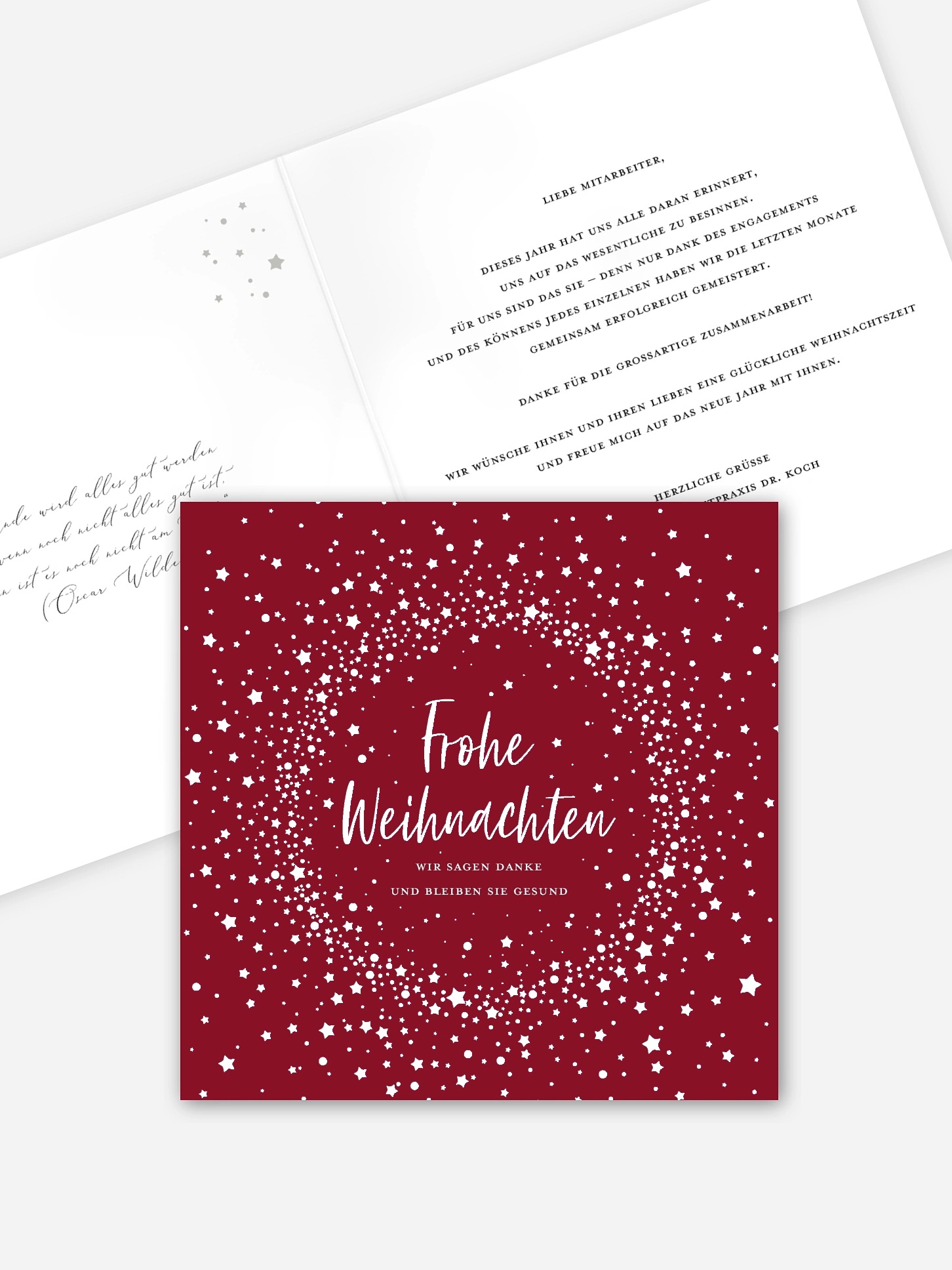 Geschäftliche Weihnachtskarte Weihnachtsnacht Mitarbeiter