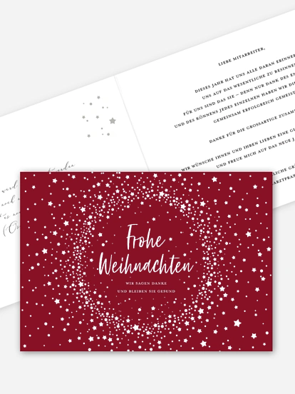 Geschäftliche Weihnachtskarte Weihnachtsnacht Mitarbeiter