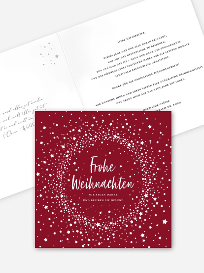 Geschäftliche Weihnachtskarte Weihnachtsnacht Mitarbeiter
