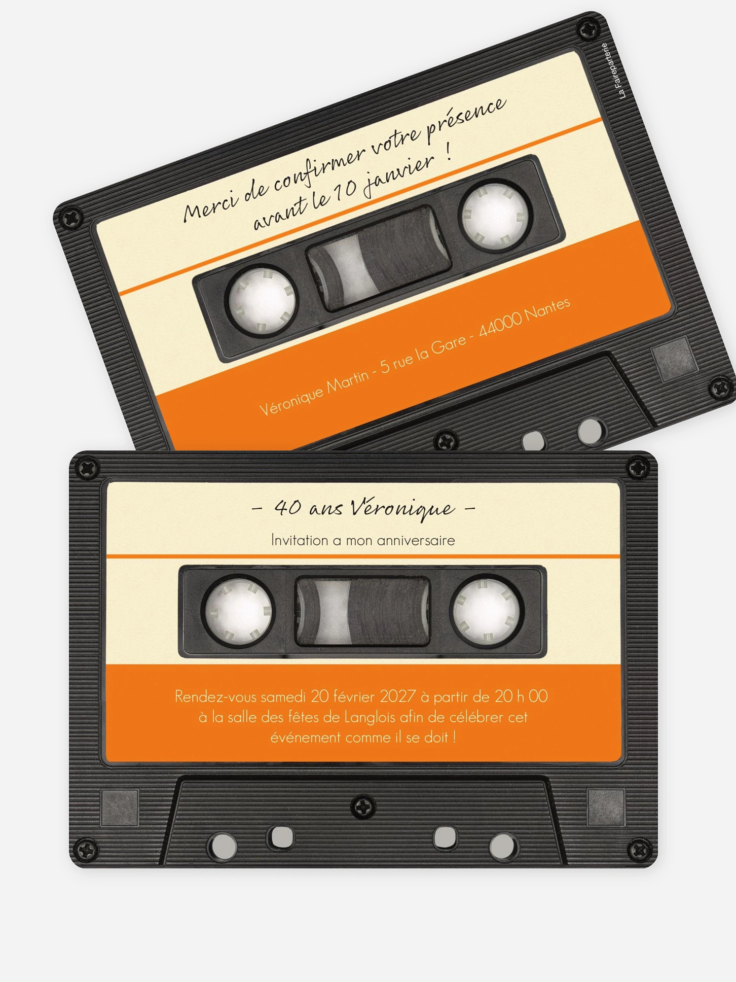 invitation anniversaire 40 Cassette audio