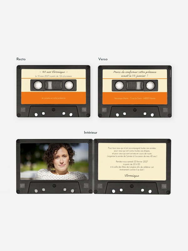 invitation anniversaire 40 Cassette audio