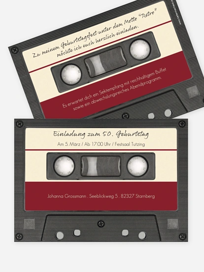 Einladung 50. Geburtstag Tonband