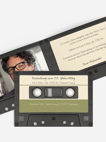 Einladung 50. Geburtstag Tonband