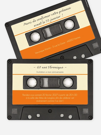 invitation anniversaire 60 Cassette audio