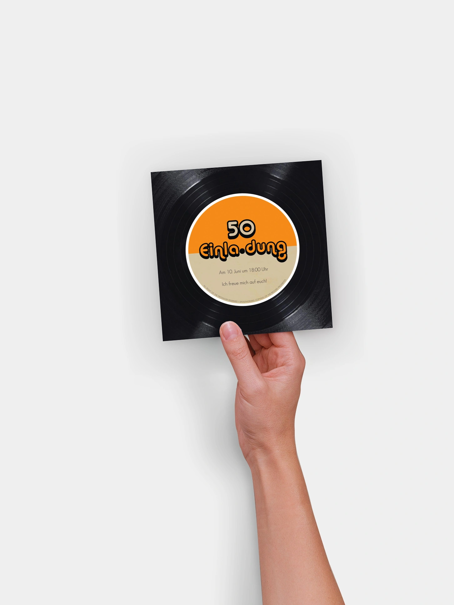 Einladung 50. Geburtstag Vinylplatte