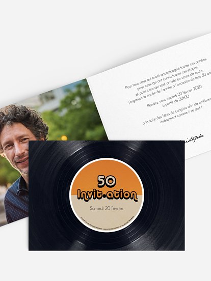 invitation anniversaire 50 Disque vinyle