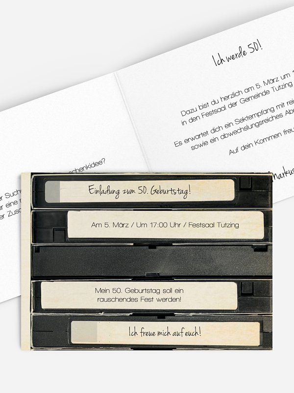 Einladung 50. Geburtstag Tape