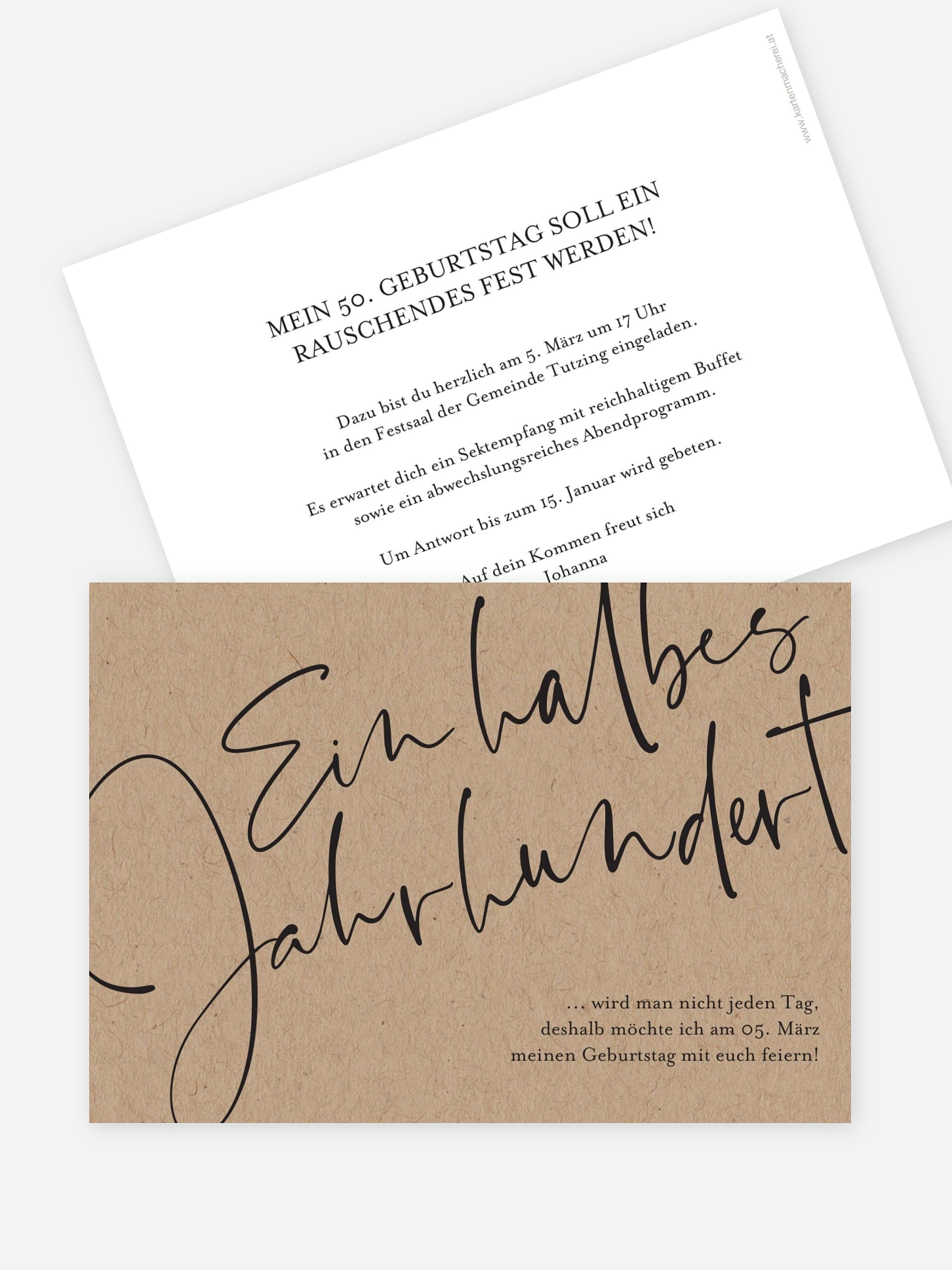 Einladung 50. Geburtstag Halbes Jahrhundert