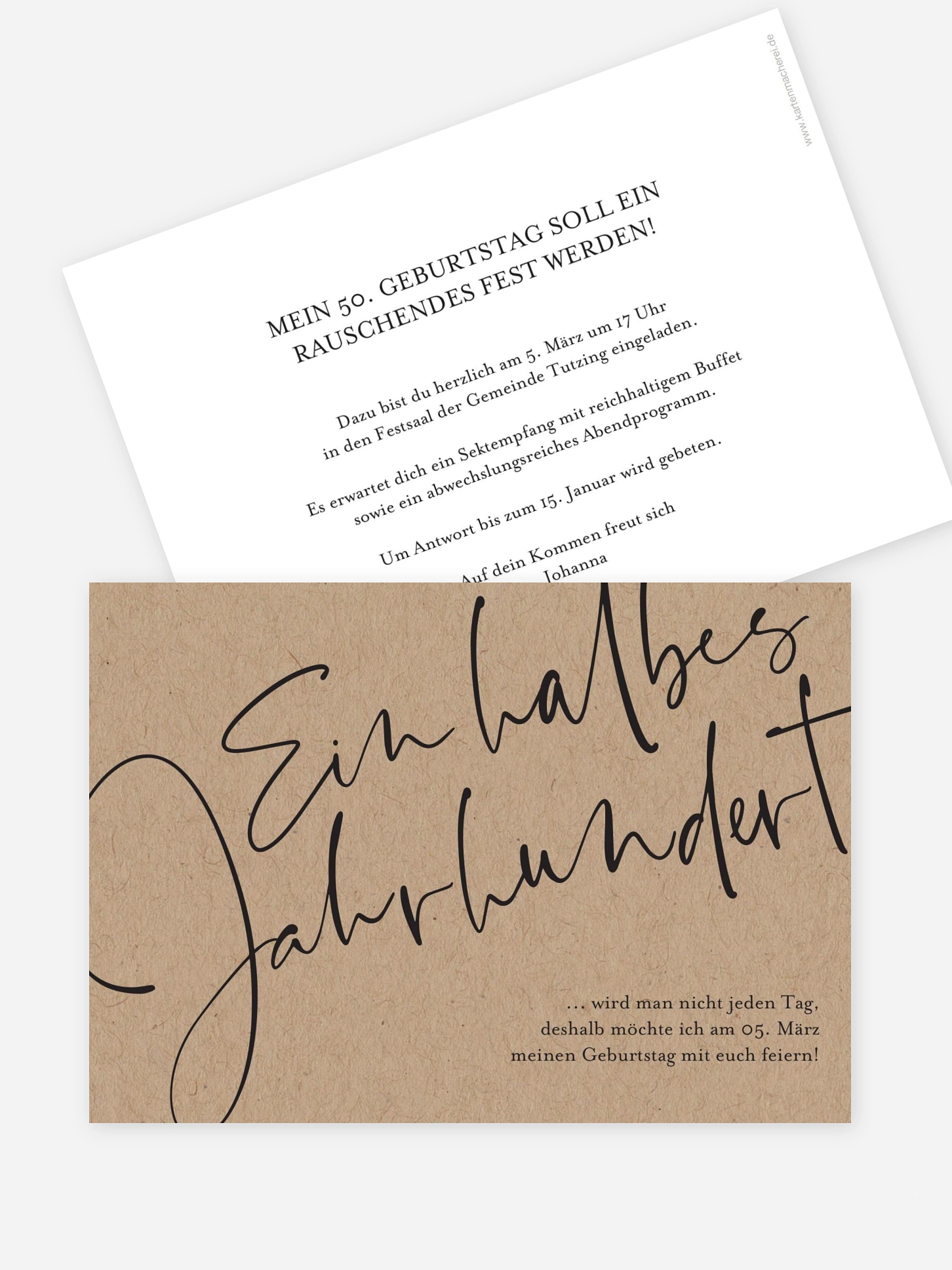 Einladung 50. Geburtstag Halbes Jahrhundert