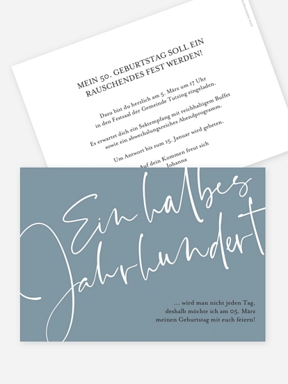 Einladung 50. Geburtstag Halbes Jahrhundert