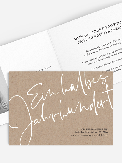 Einladung 50. Geburtstag Halbes Jahrhundert