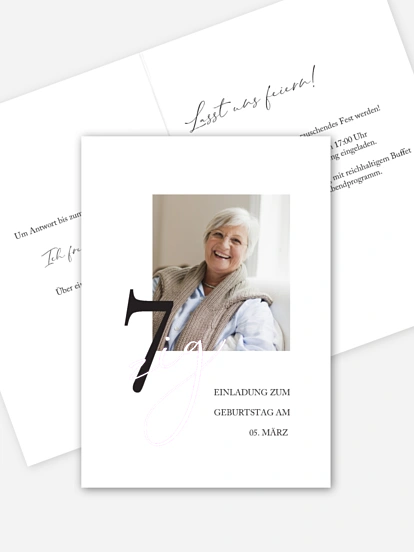 Einladung 70. Geburtstag Neues Jahrzehnt