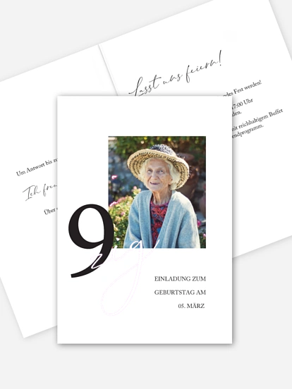 Einladung 90. Geburtstag Neues Jahrzehnt