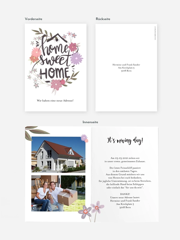 Umzugskarte Sweet Home