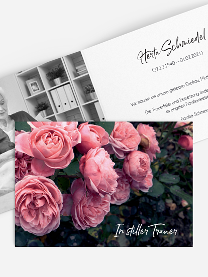 Trauerkarte Blüte der Erinnerung