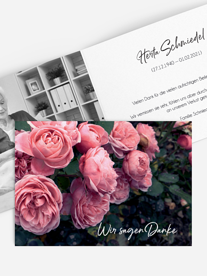 Trauerdanksagung Blüte der Erinnerung