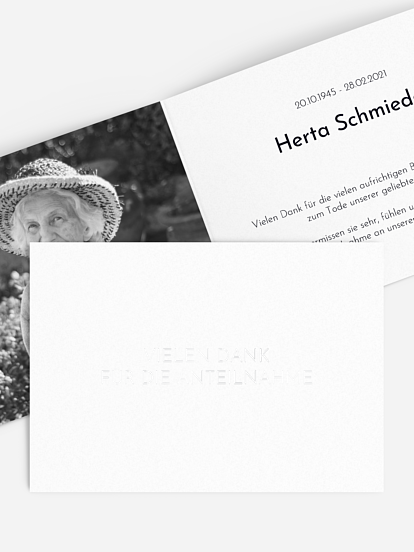 Trauerdanksagung Ewiger Frieden