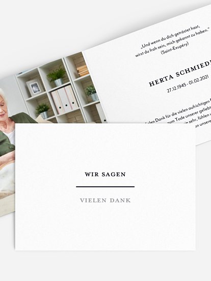 Trauerdanksagung Letzte Reise