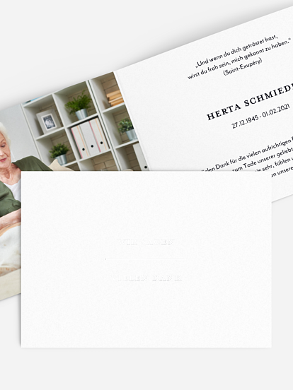 Trauerdanksagung Letzte Reise