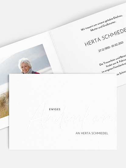 Trauerkarte Bis in alle Ewigkeit