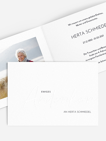 Trauerkarte Bis in alle Ewigkeit