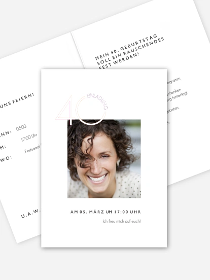 Einladung 40. Geburtstag Ehren Tag