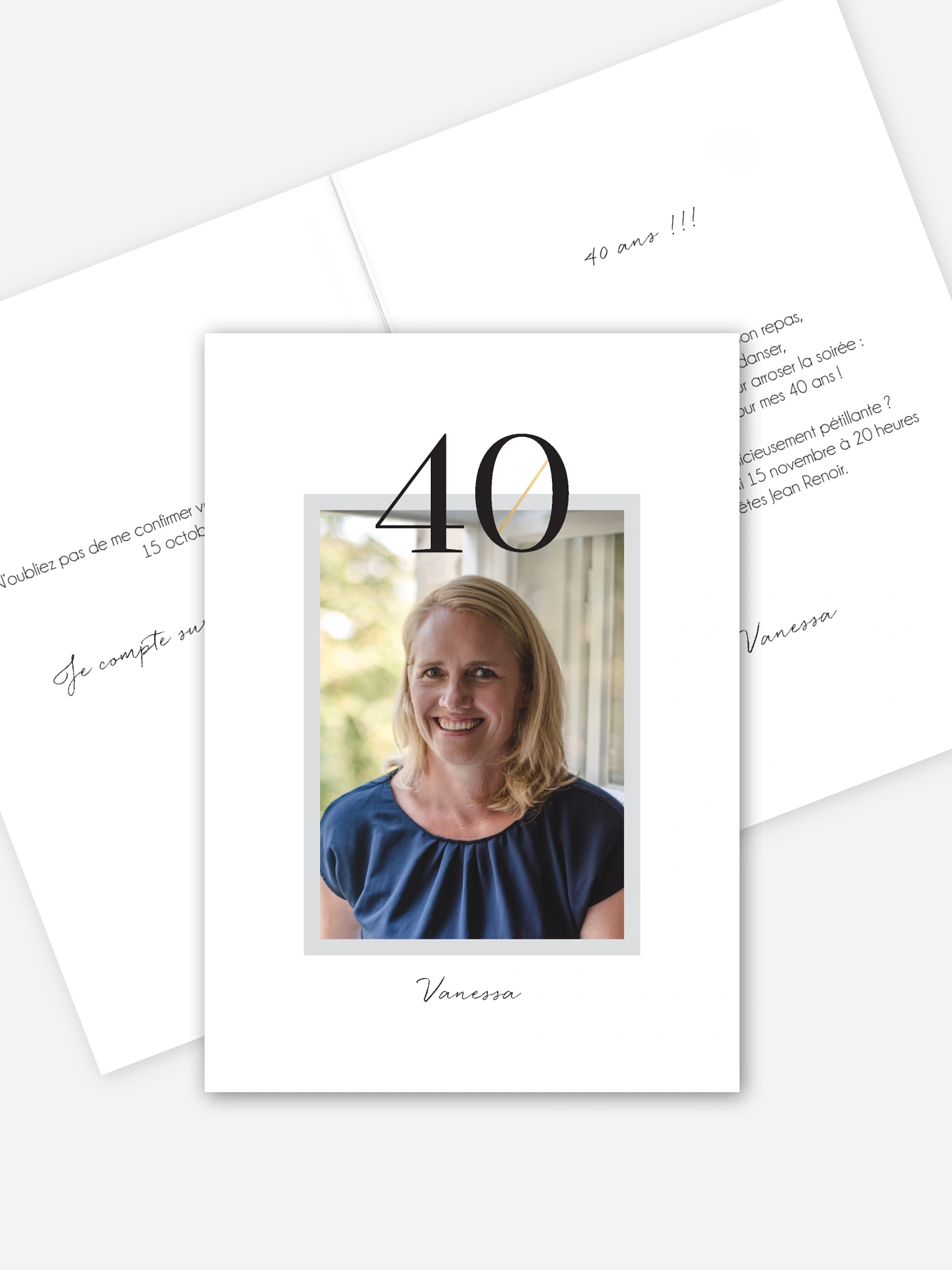 invitation anniversaire 40 Cadre sobre
