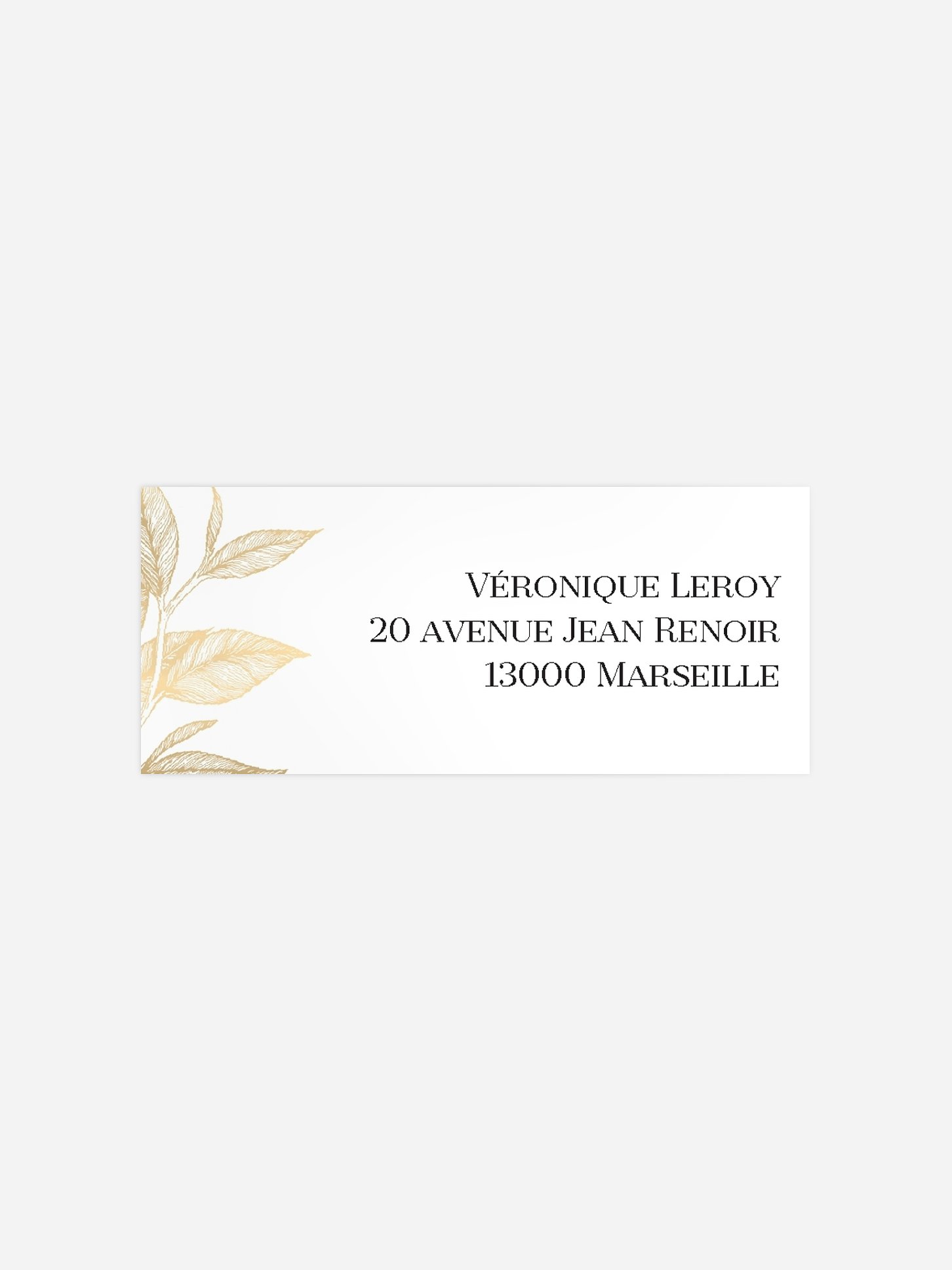 étiquette expéditeur anniversaire Golden Leaf