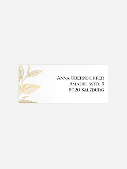 Absenderaufkleber Geburtstag Golden Leaf