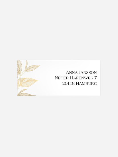 Absenderaufkleber Geburtstag Golden Leaf