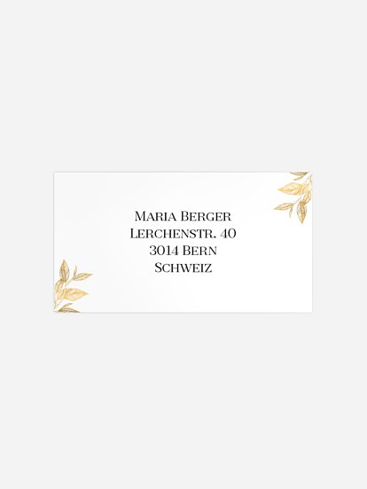 Empfängeraufkleber Geburtstag Golden Leaf