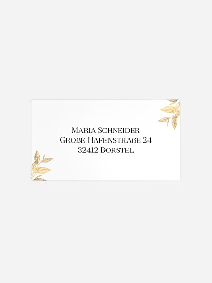 Empfängeraufkleber Geburtstag Golden Leaf