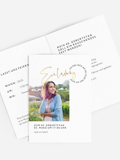Einladung 40. Geburtstag Lebensweg