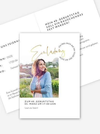 Einladung 40. Geburtstag Lebensweg