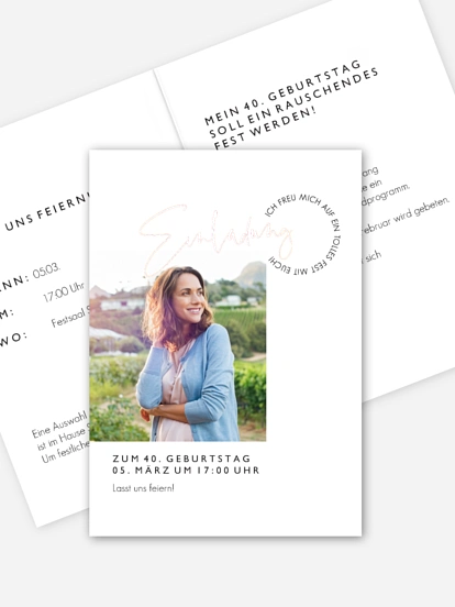 Einladung 40. Geburtstag Lebensweg