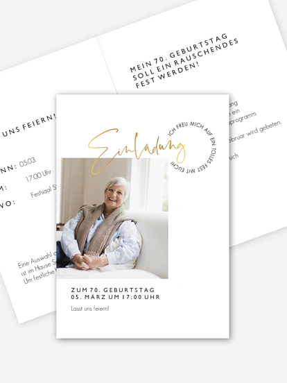 Einladung 70. Geburtstag Lebensweg