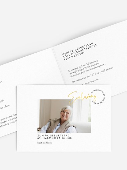 Einladung 70. Geburtstag Lebensweg