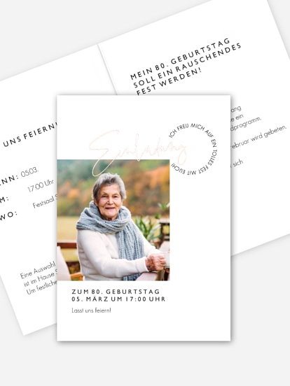 Einladung 80. Geburtstag Lebensweg