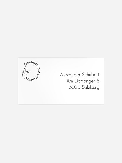 Empfängeraufkleber Geburtstag Lebensweg