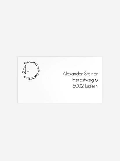 Empfängeraufkleber Geburtstag Lebensweg