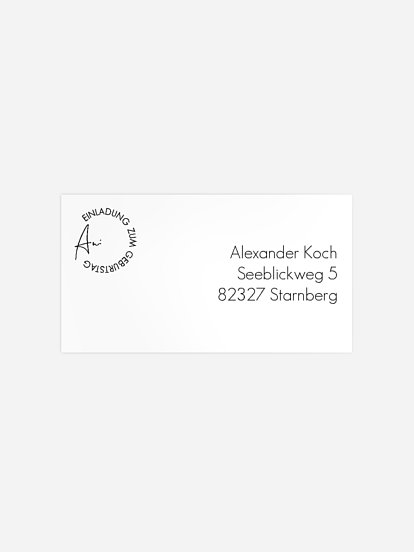 Empfängeraufkleber Geburtstag Lebensweg