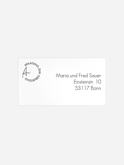 Empfängeraufkleber Party Lebensweg