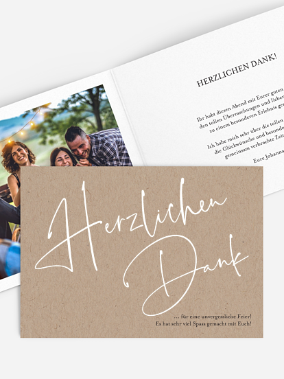 Dankeskarte Geburtstag Kalligraphie