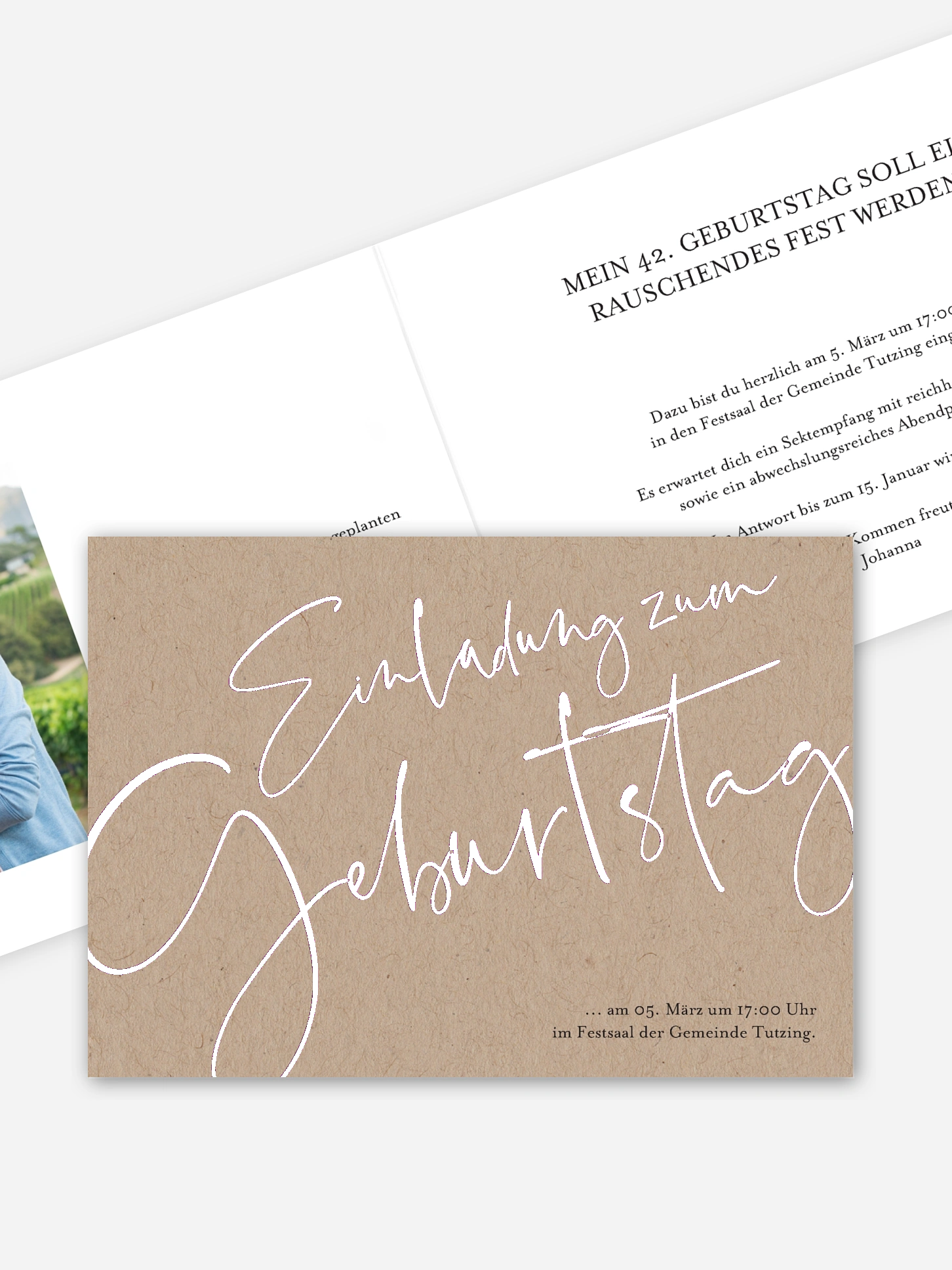 Geburtstagseinladung Kalligraphie