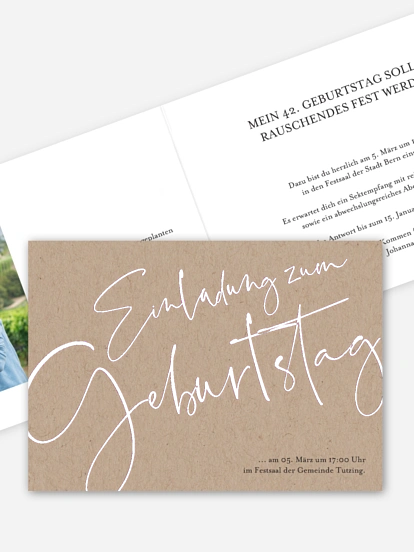 Geburtstagseinladung Kalligraphie