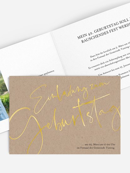 Geburtstagseinladung Kalligraphie