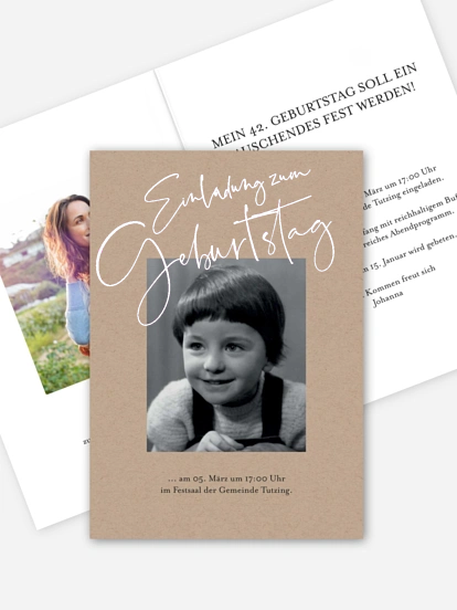 Geburtstagseinladung Kalligraphie