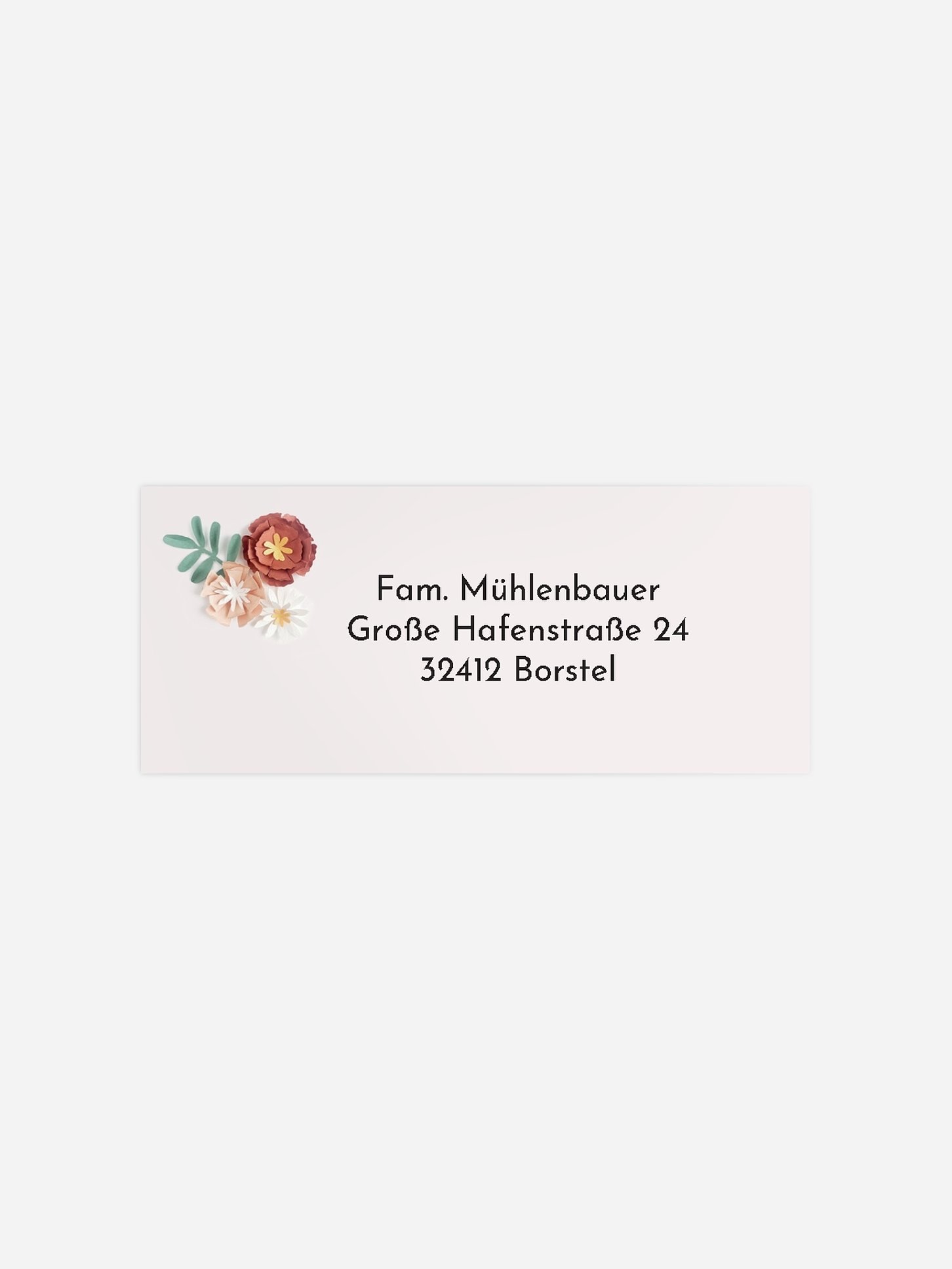 Absenderaufkleber Party Papierblumen